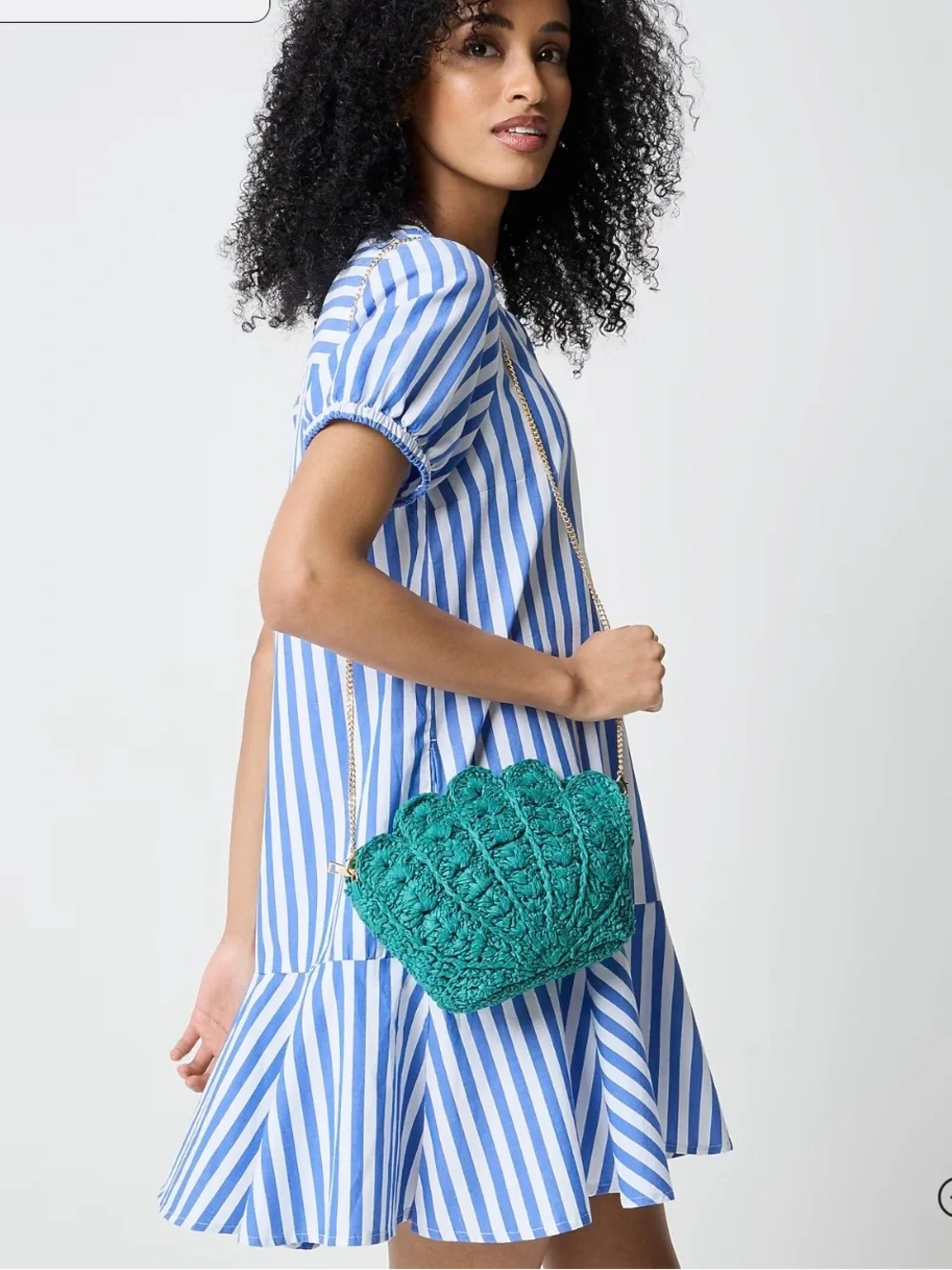 J. Crew Woven Shell Clutch with Chain Strap